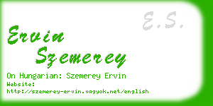 ervin szemerey business card